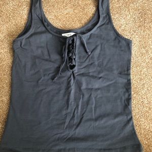 Blue Grey Tank Top with Tye